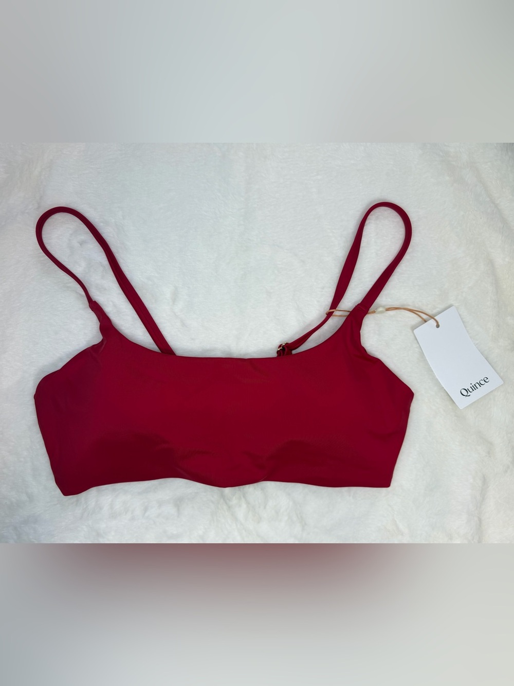 Quince Women’s Large Bikini Top Italian Scoop Neck Tie Back Bathing Suit Swim